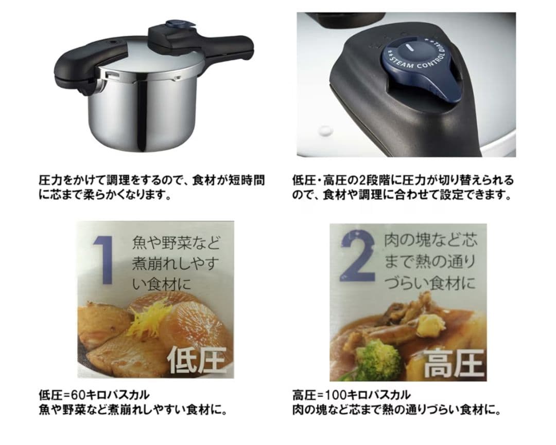 パール金属 圧力鍋 3.5L IH対応 3層底 HB-5200　蒸し目皿付