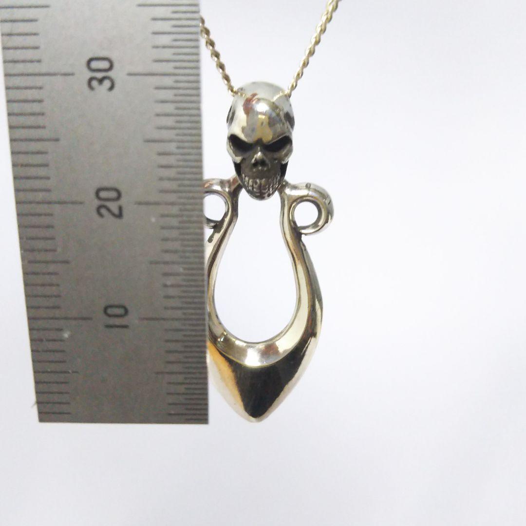 ハンドメイド　ペンダント　トップ　髑髏×矢