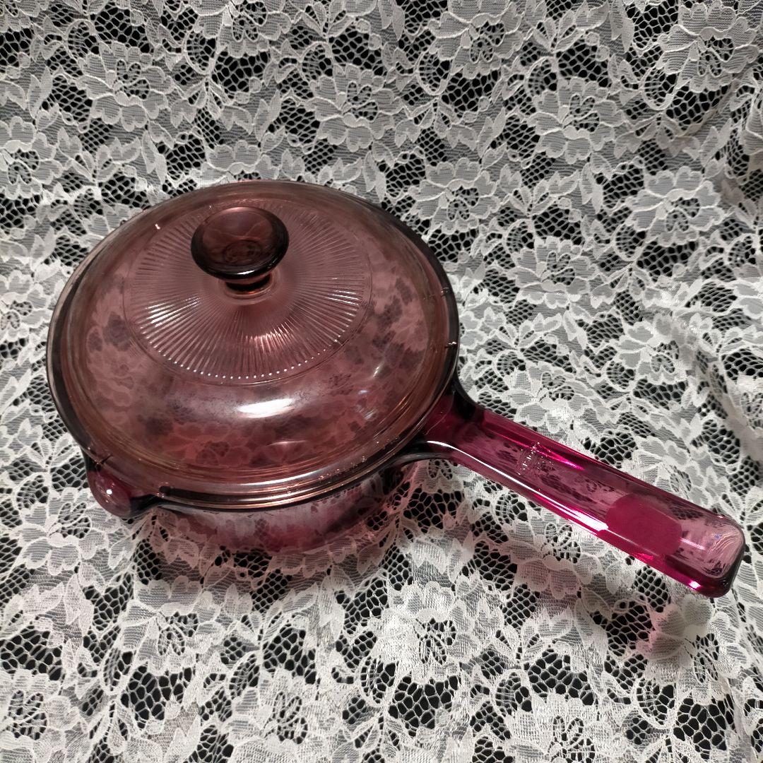 希少 未使用 クランベリー ヴィジョン コーニング ミルクパン 1L 片手鍋