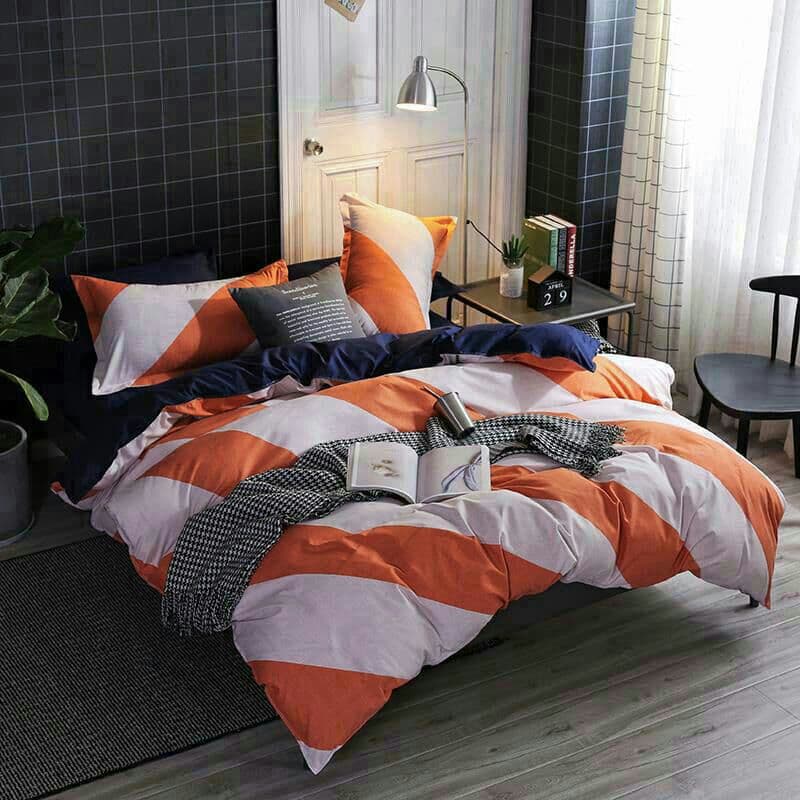 潮の斜め?ゼミダブル布団カバー4点寝具セットシーツ枕カバー付 肌触最高