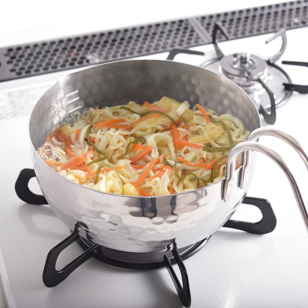 取っ手も便利な雪平鍋　マルチポットタイプ 16cm&18cm 2個セット