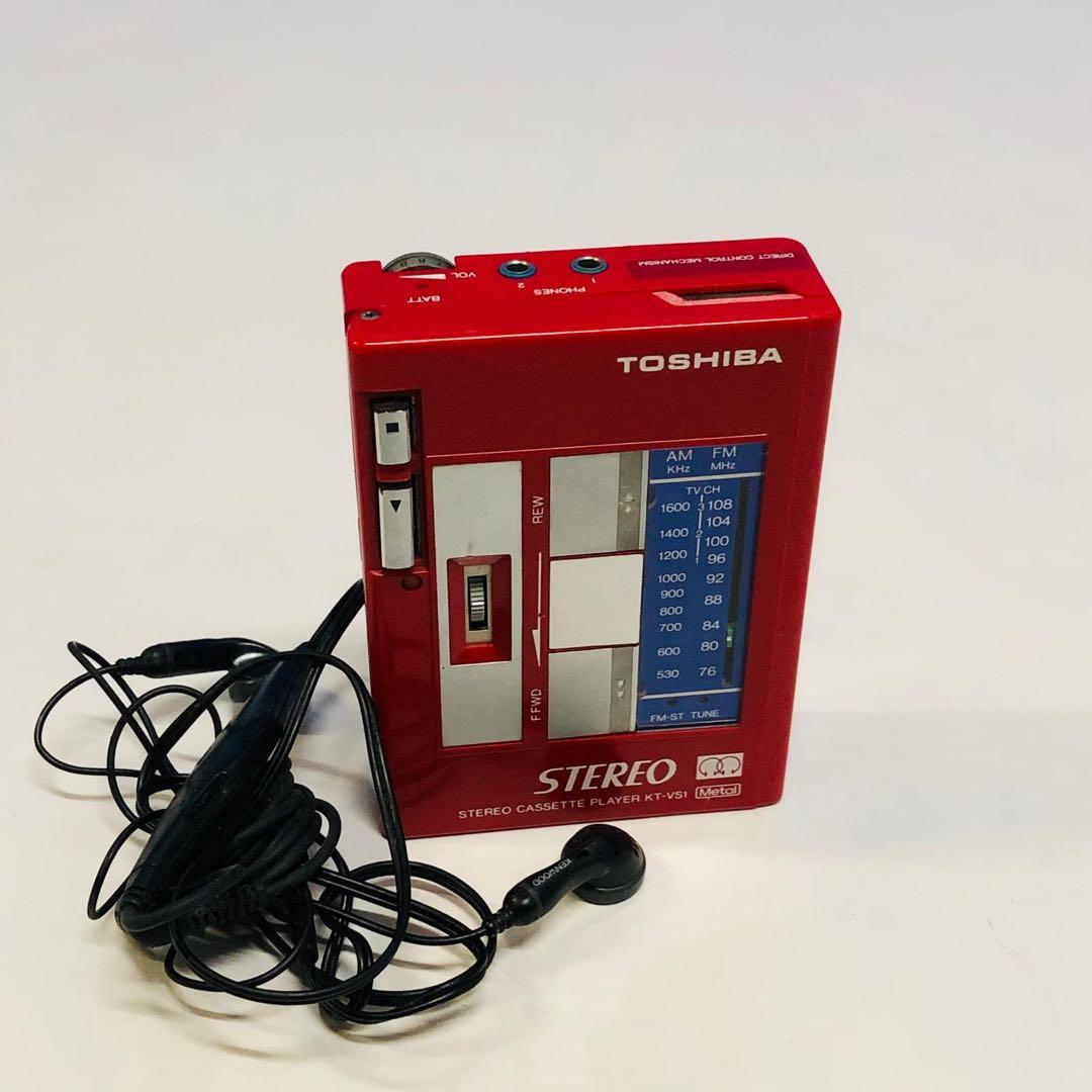 激レアカラーレッドTOSHIBA KT-VS1 カセットプレーヤー 東芝