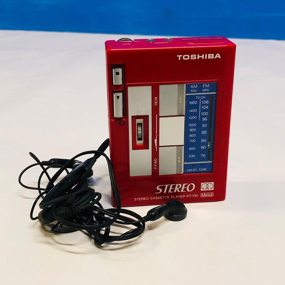 激レアカラーレッドTOSHIBA KT-VS1 カセットプレーヤー 東芝