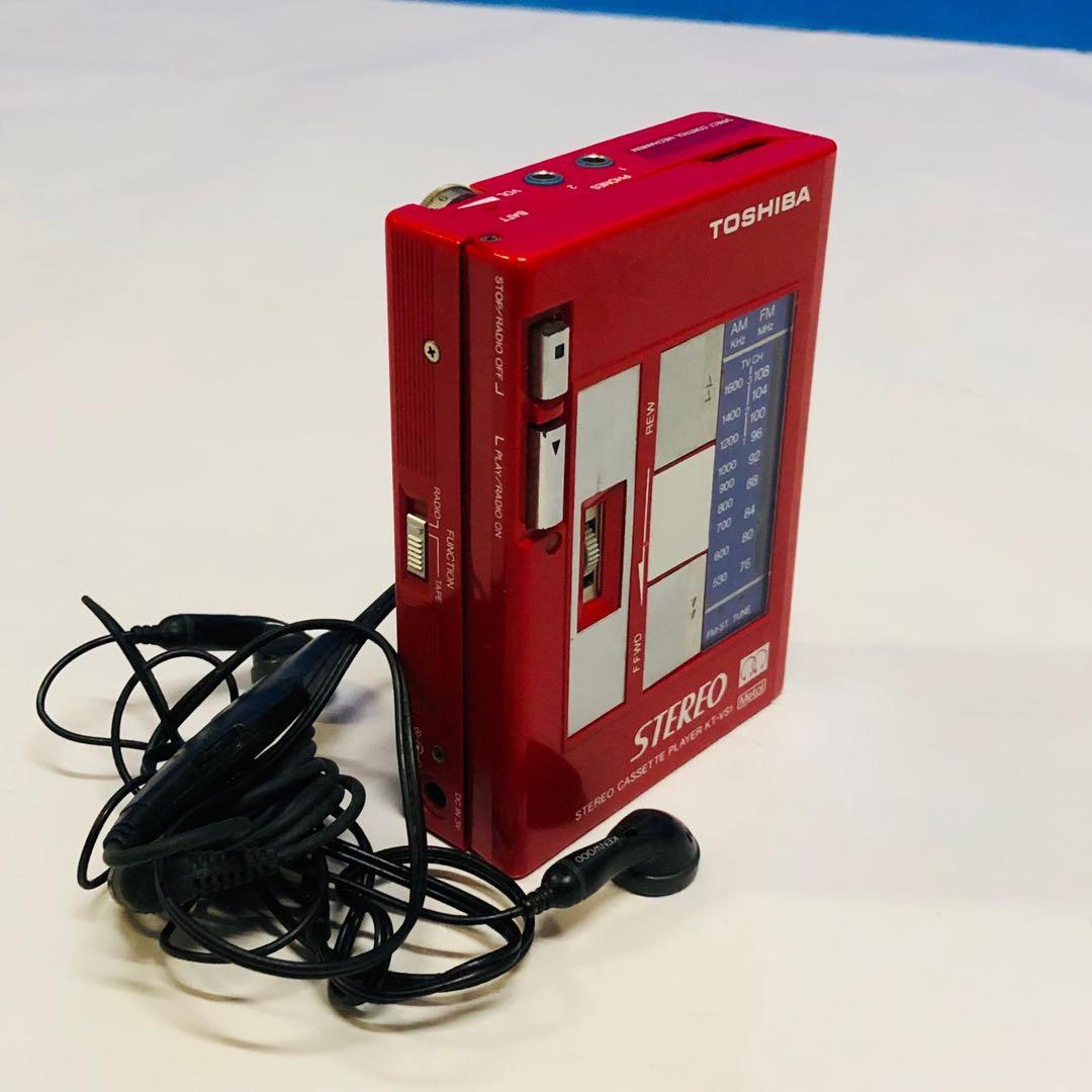 激レアカラーレッドTOSHIBA KT-VS1 カセットプレーヤー 東芝