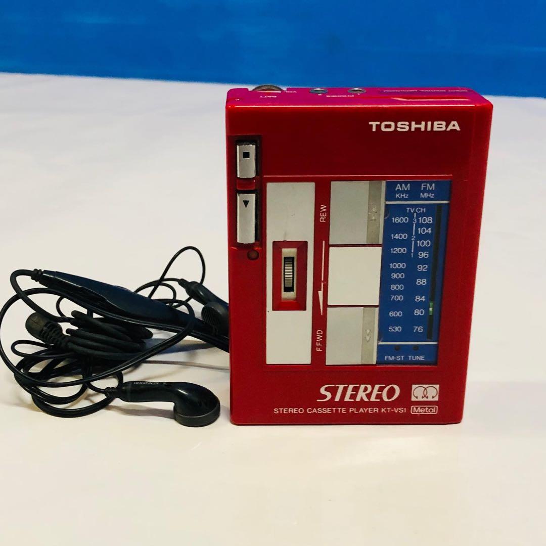 激レアカラーレッドTOSHIBA KT-VS1 カセットプレーヤー 東芝