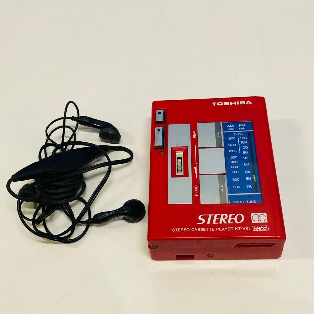 激レアカラーレッドTOSHIBA KT-VS1 カセットプレーヤー 東芝