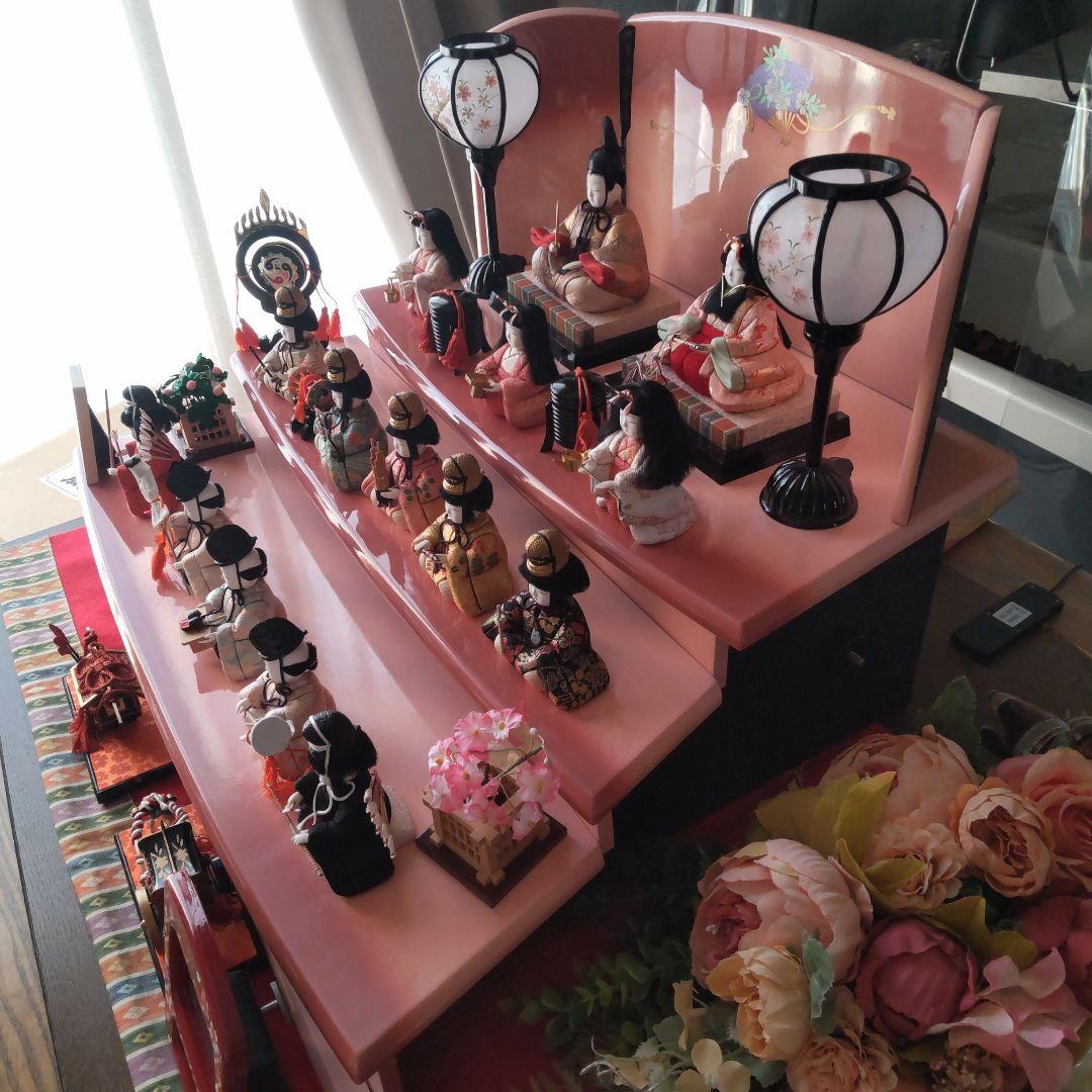 雛人形 お雛様 小さな三段飾り 15人飾り