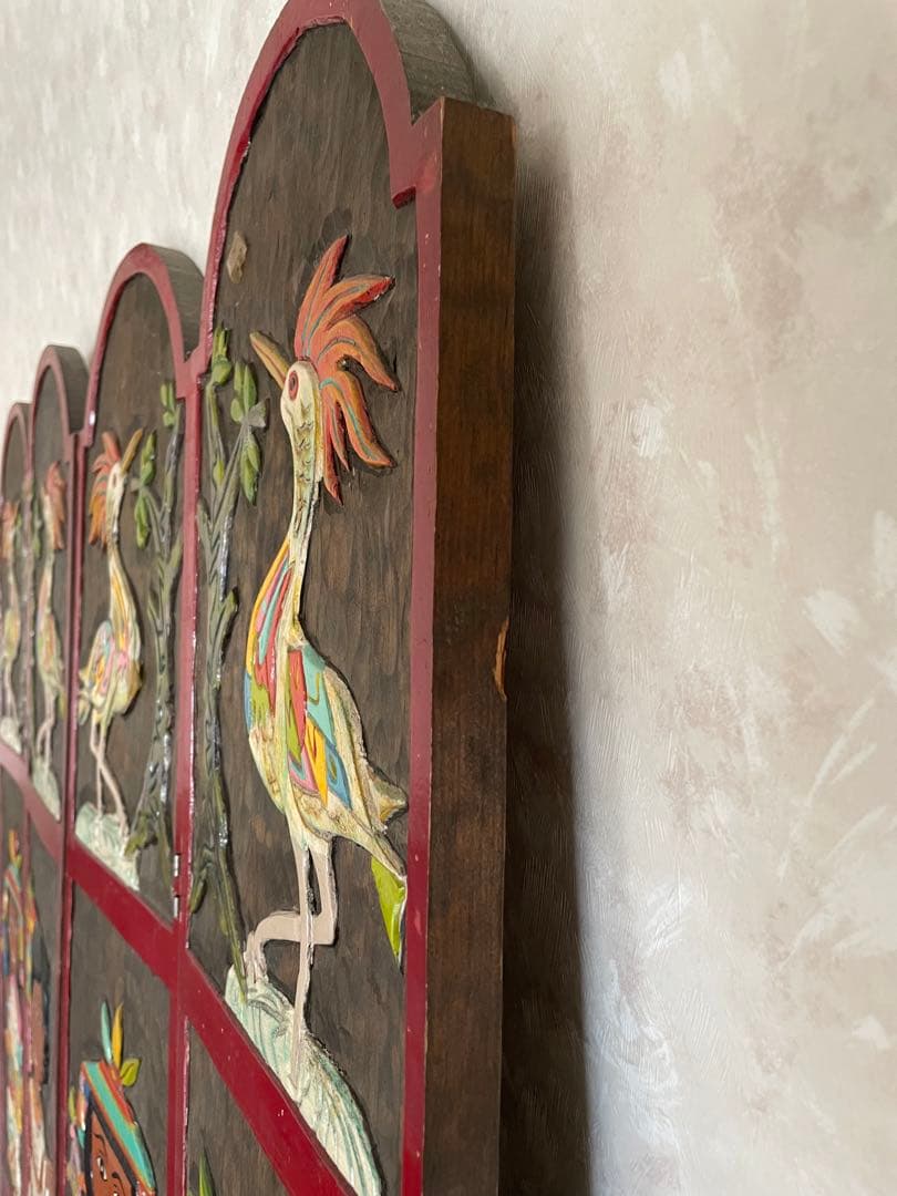 木製 手彫り パーテーション 衝立 海外製 メキシコ ヴィンテージ インテリア