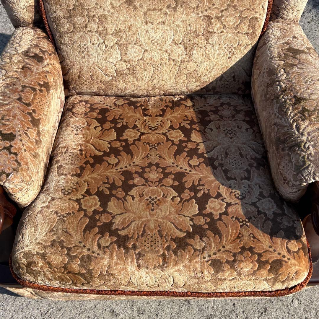 ②カリモク 金華山 1人掛けソファ アームチェア 昭和レトロ ヴィンテージ古家具