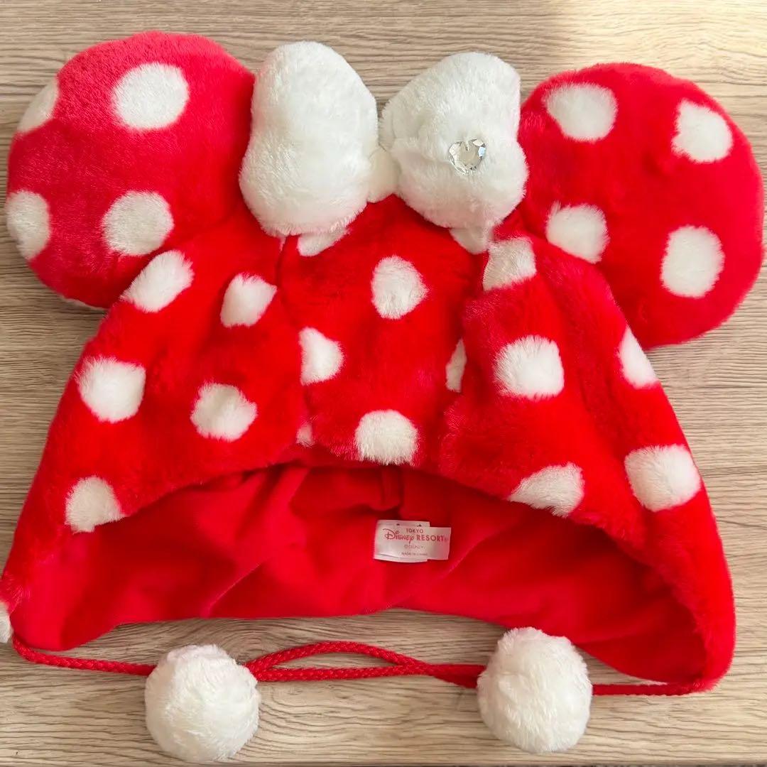 ディズニー ファンキャップ 水玉 赤