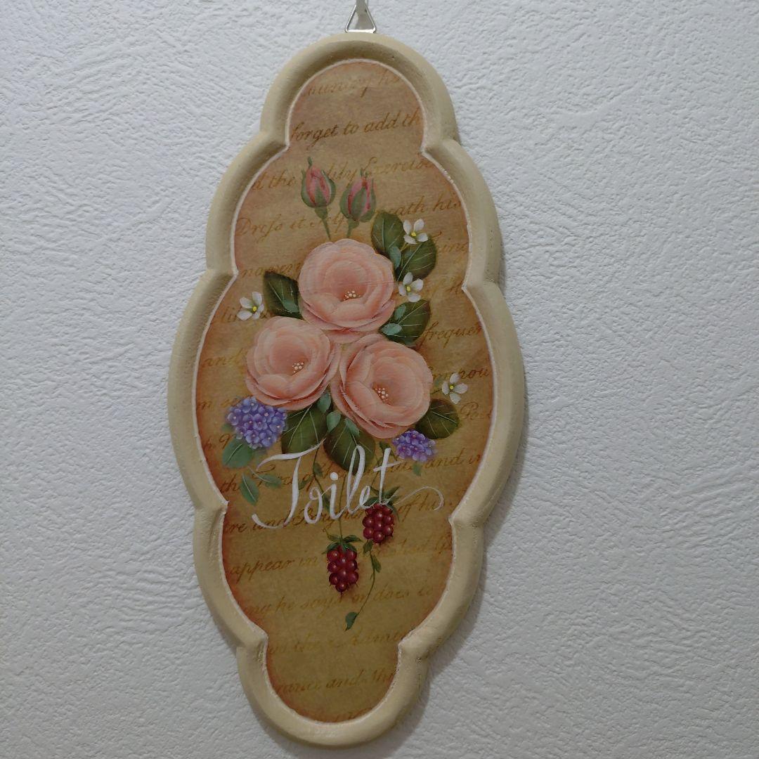 専用　2点おまとめ時計＆トイレサイン　トールペイント作品