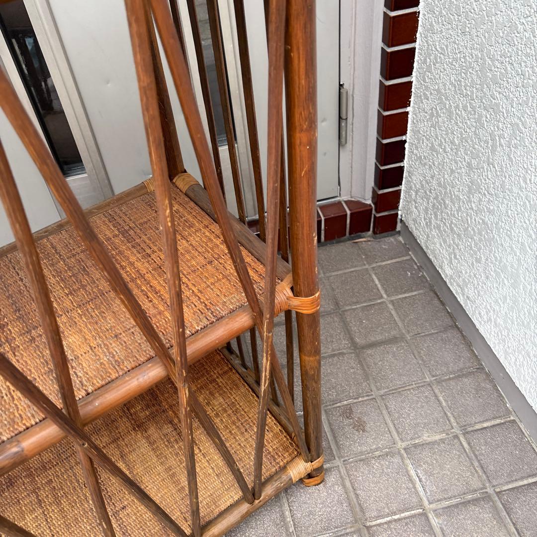 ラタン製アーチ型3段シェルフ