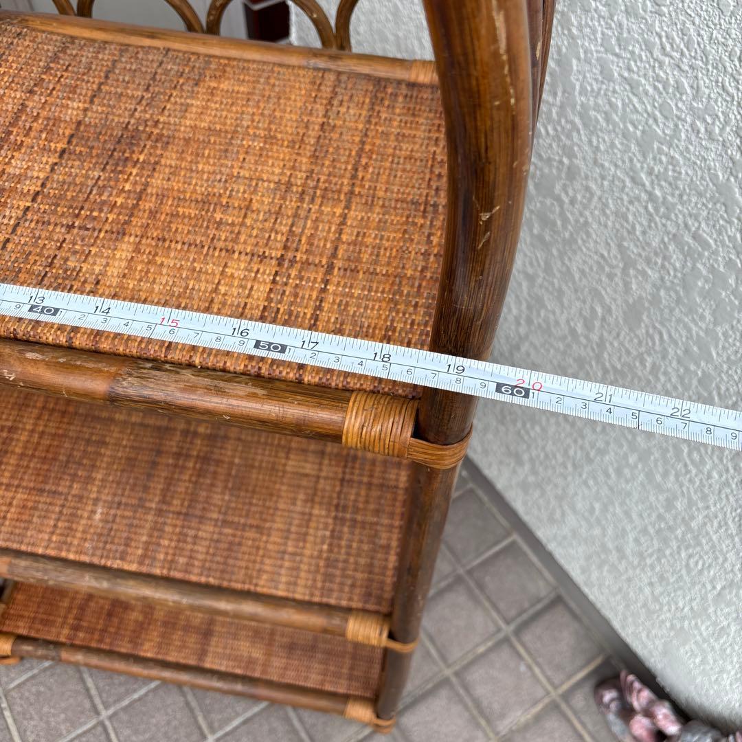 ラタン製アーチ型3段シェルフ