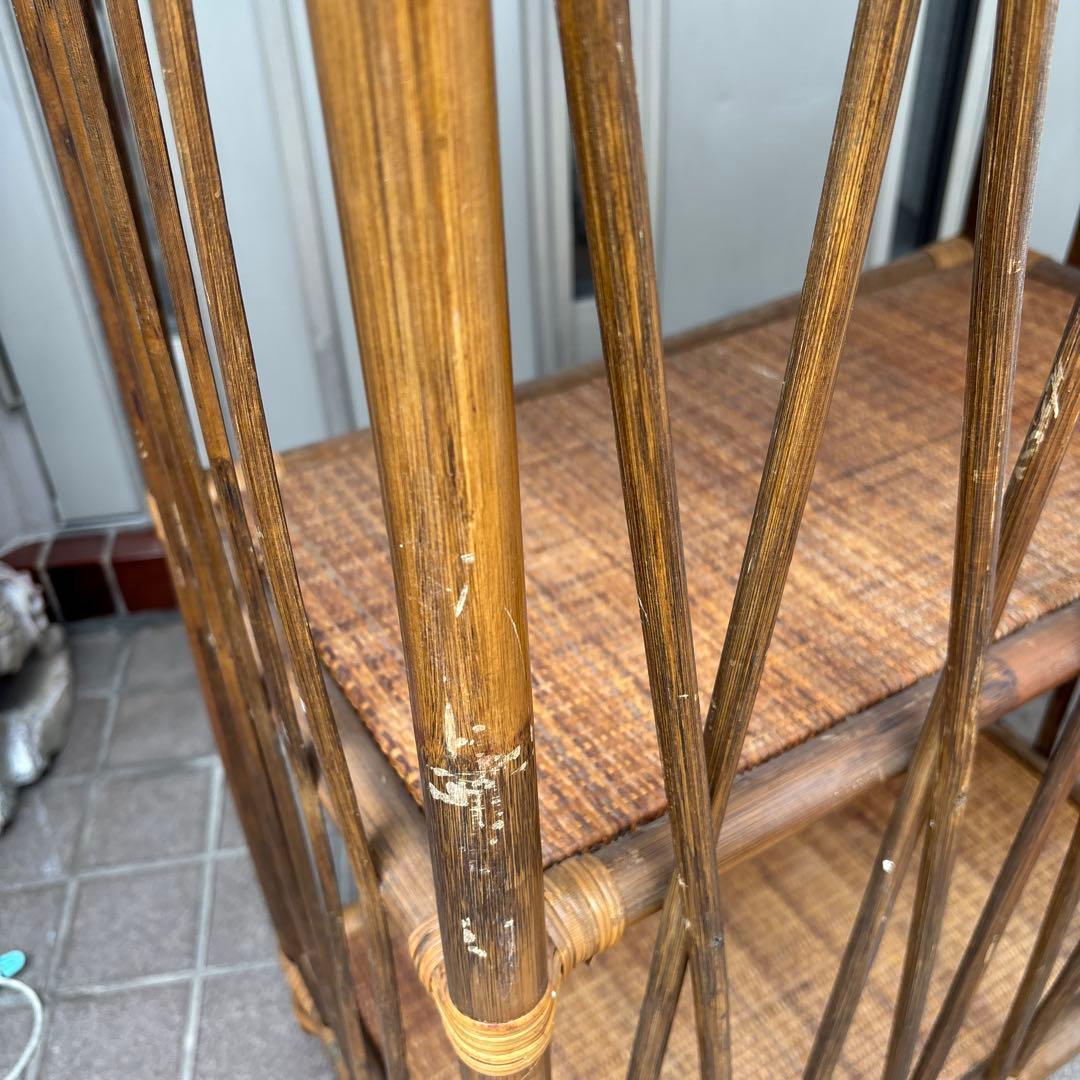 ラタン製アーチ型3段シェルフ