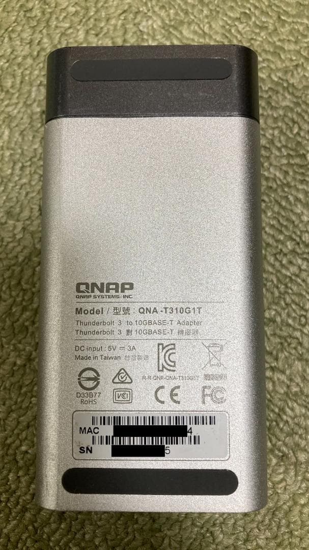 QNAP QNA-T310G1T Thunderbolt 3 LANアダプタ ②