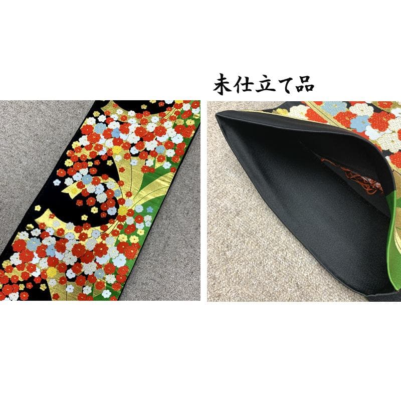 511ag15□七五三 七歳 女児 着物&袋帯 金彩 蝶 枝梅□状態良好