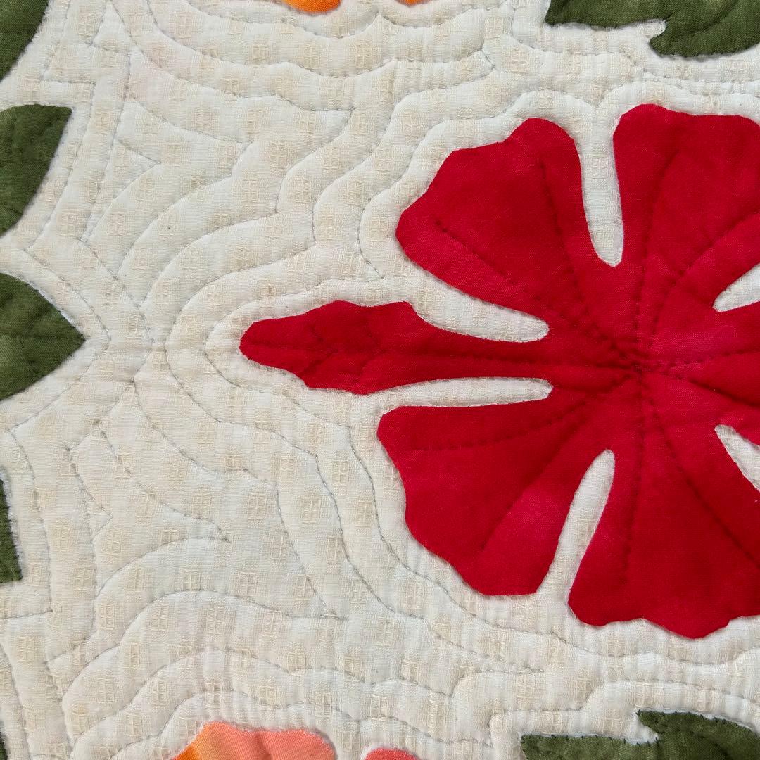 ハワイアンキルト ハイビスカスモチーフ タペストリー