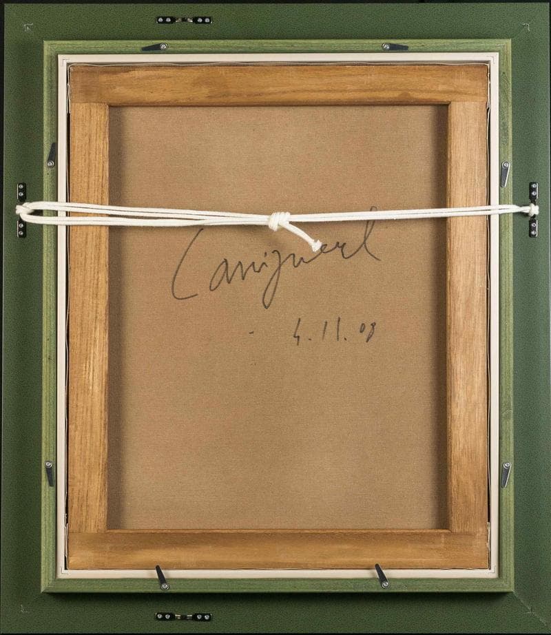 カシニョール　油彩　肉筆『婦人像』表と裏サイン　鑑定書　F8号　額装　b810