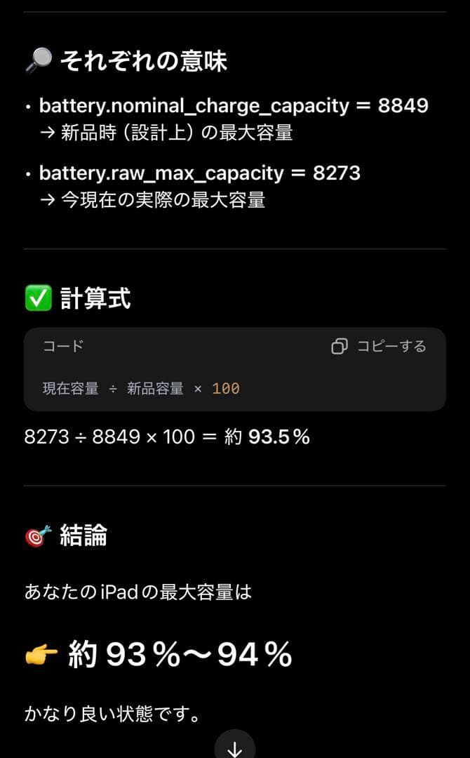 iPad Pro (12.9インチ) 第3世代 1TB 最大容量約93~94%