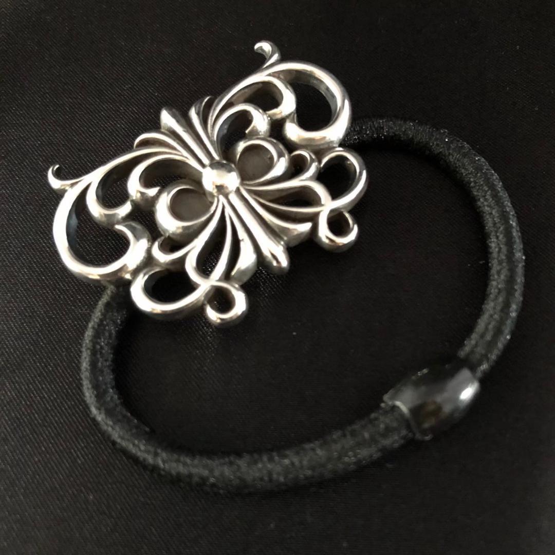シルバー925 ヘアゴム　フローラル　人気　新品　3-34 9705