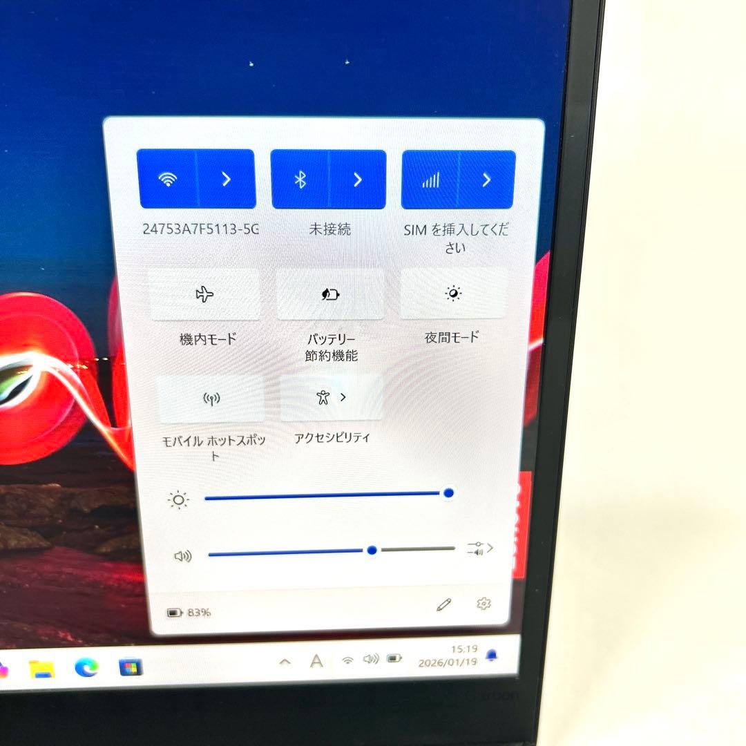 Windowsノート本体 Lenovo X1 Carbon Gen7 i5 256GB LTE SIM