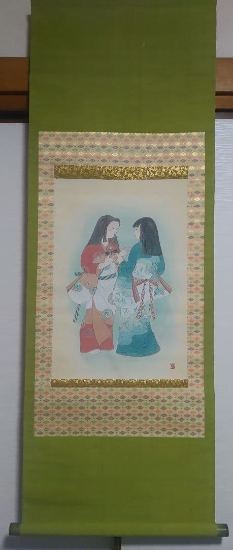 ご希望額まで値下げ～@岡山県倉敷市の美術作家 若山侑 『花園』 肉筆掛軸