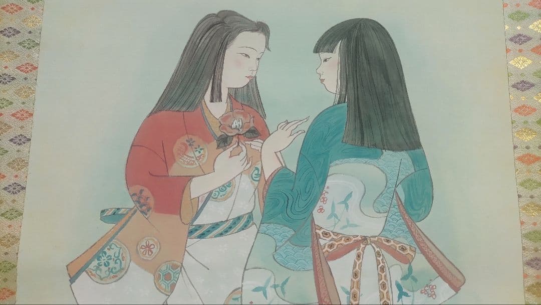 ご希望額まで値下げ～@岡山県倉敷市の美術作家 若山侑 『花園』 肉筆掛軸