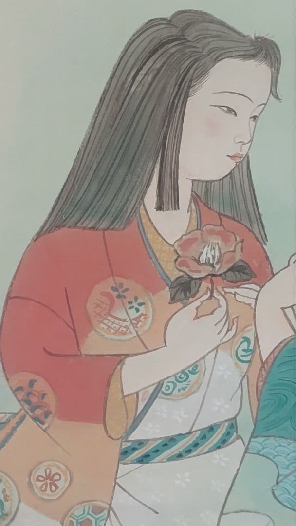 ご希望額まで値下げ～@岡山県倉敷市の美術作家 若山侑 『花園』 肉筆掛軸