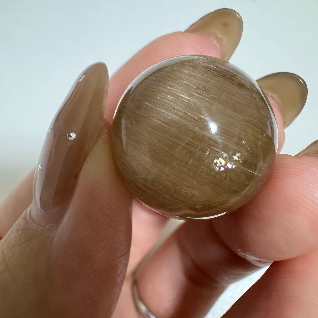 一点もの　天然石　粒　置物　穴なし　ブラウンサゲニティック　秋色　栗色　癒し