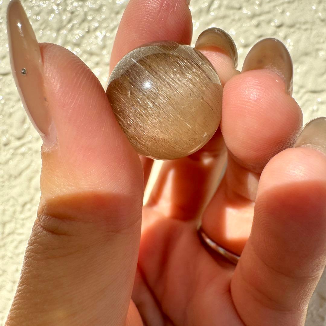 一点もの　天然石　粒　置物　穴なし　ブラウンサゲニティック　秋色　栗色　癒し