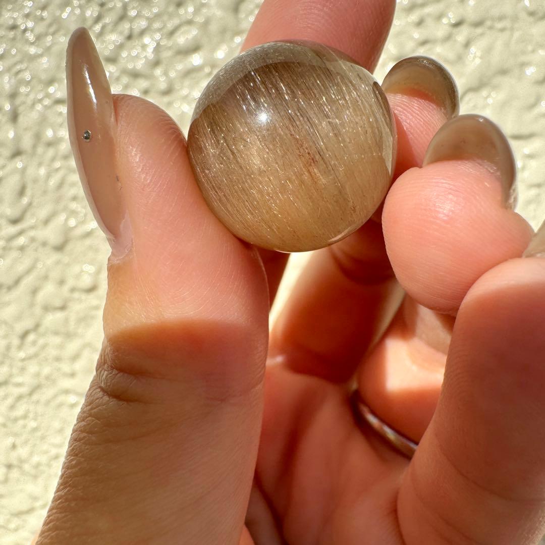 一点もの　天然石　粒　置物　穴なし　ブラウンサゲニティック　秋色　栗色　癒し