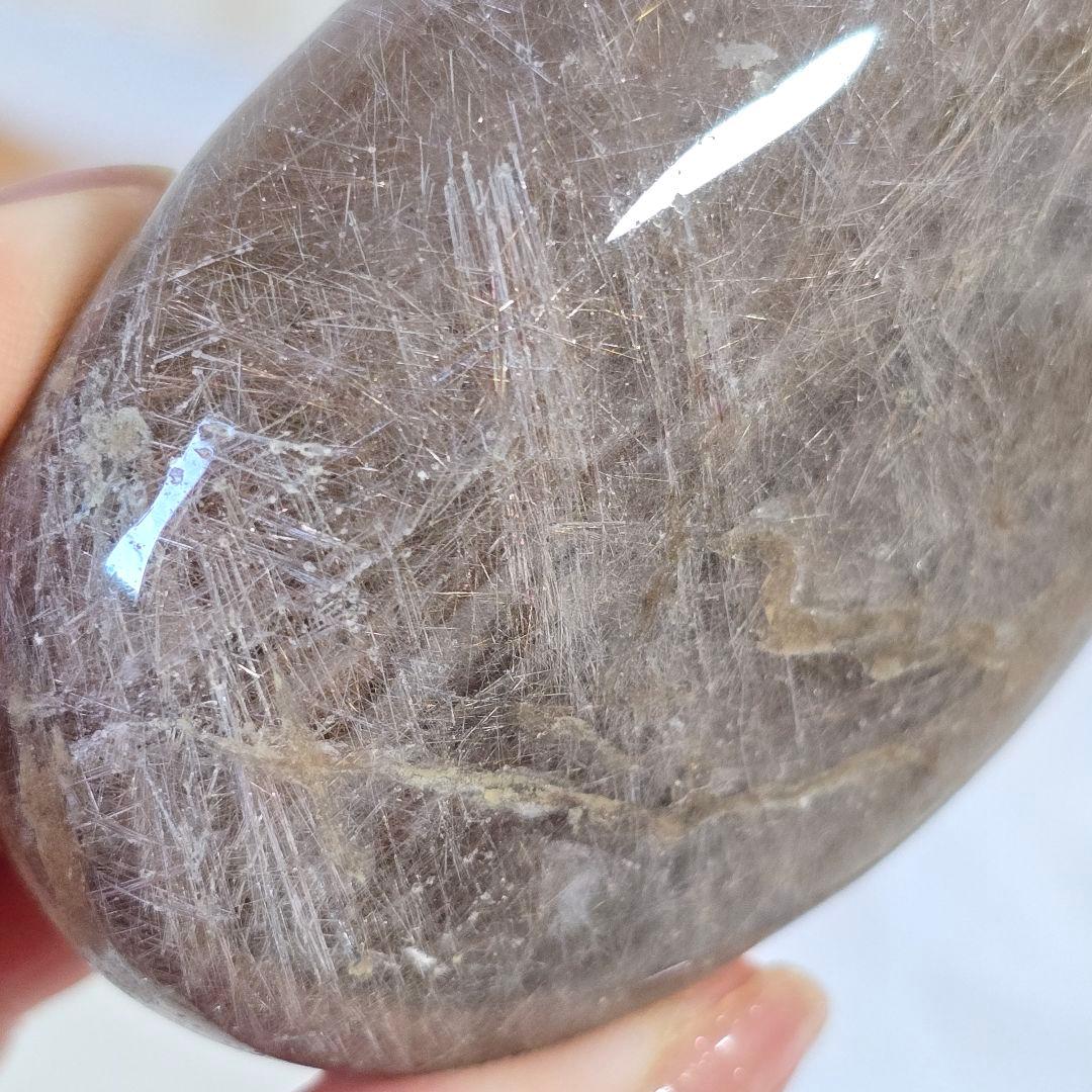 ルチル スモーキークォーツ パームストーン 握り石 天然石