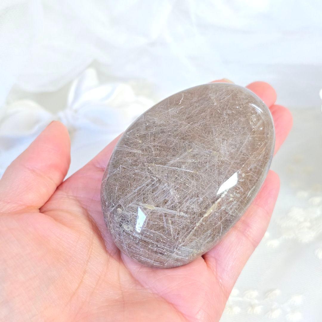 ルチル スモーキークォーツ パームストーン 握り石 天然石