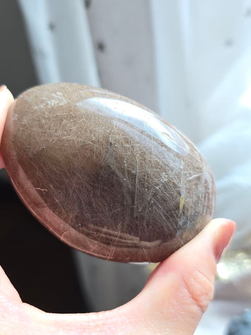 ルチル スモーキークォーツ パームストーン 握り石 天然石