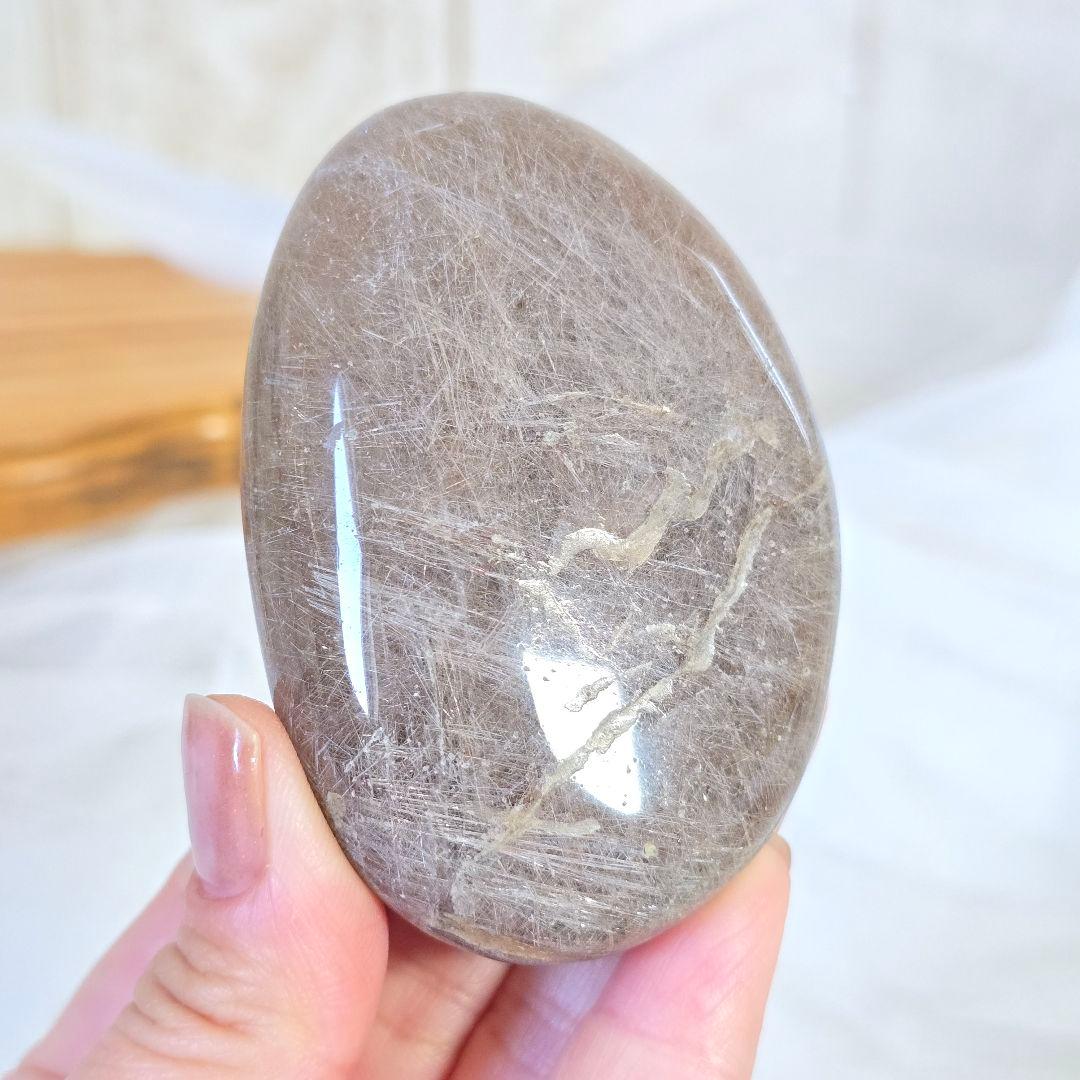 ルチル スモーキークォーツ パームストーン 握り石 天然石