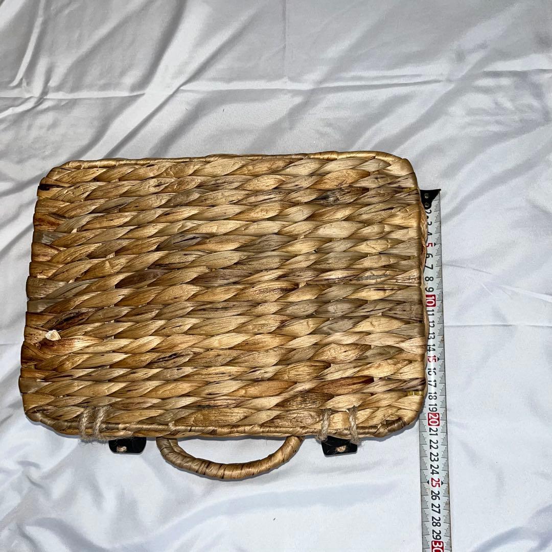 ウォーターヒヤシンス フタ付き収納バスケット 同型3個セット ナチュラル