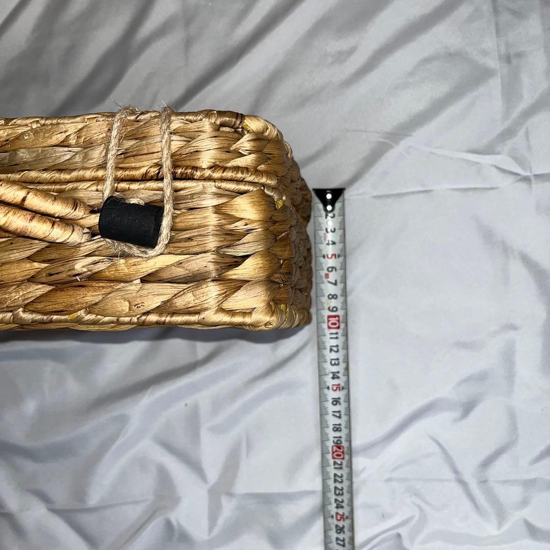 ウォーターヒヤシンス フタ付き収納バスケット 同型3個セット ナチュラル