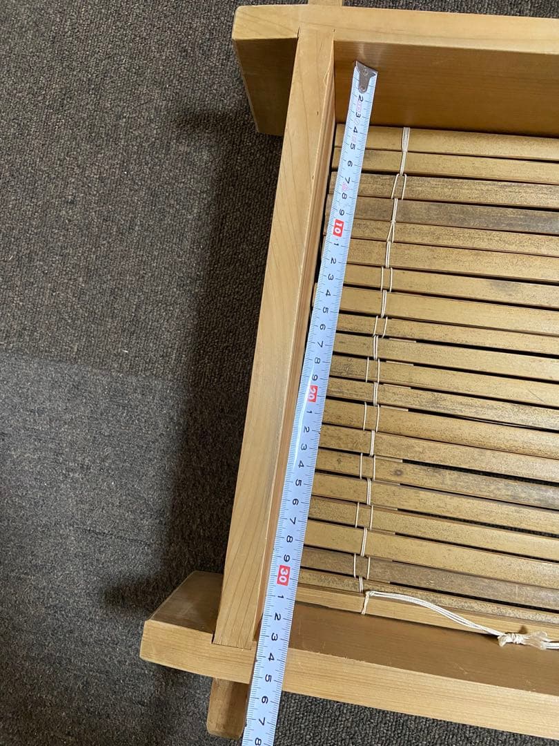 木製角【大】せいろ　アンティーク　レトロ　竹スノコ付き　蒸し器