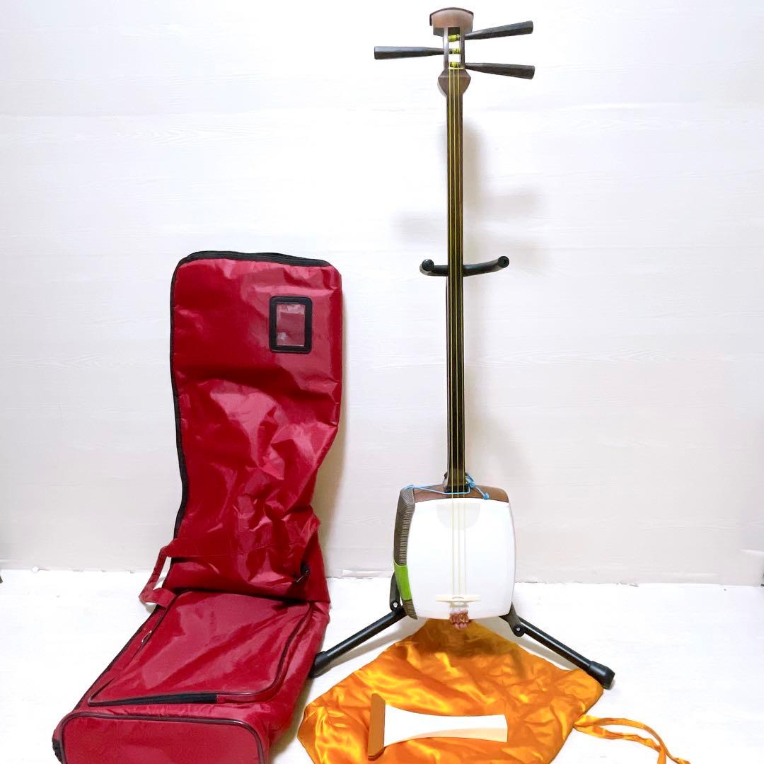 初心者オススメ 中棹 三味線 セット 撥 胴かけ ソフトケース付き 和楽器