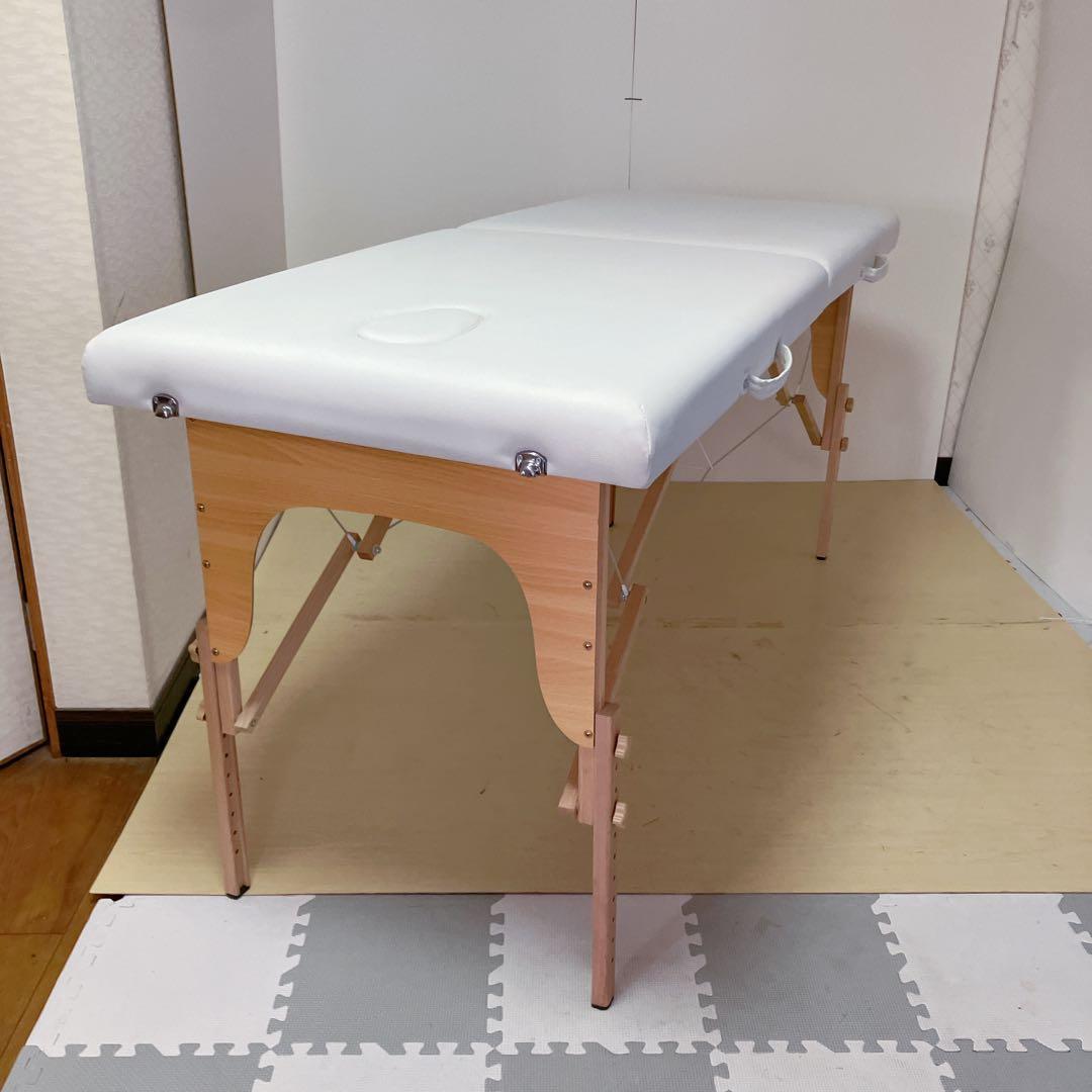 折りたたみ　エステベッド　マッサージベッド　簡易ベッド　カラーホワイト
