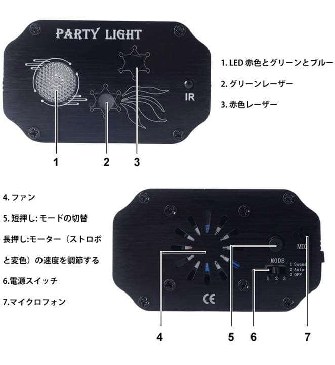 DJパーティーレーザーライト ステージライト 舞台照明 赤と緑 レーザーライト