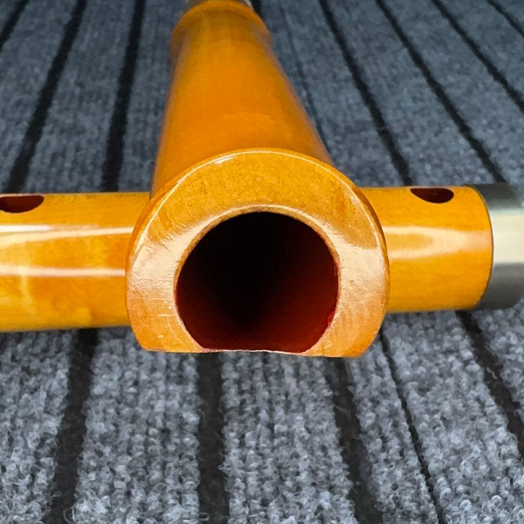 尺八 銘木(楓) 和田謹製 琴風調 二印 一尺七寸管