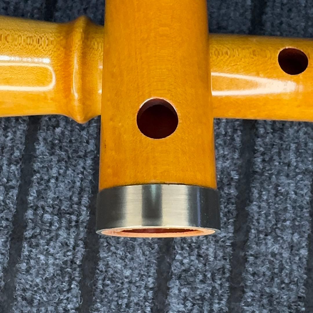 尺八 銘木(楓) 和田謹製 琴風調 二印 一尺七寸管