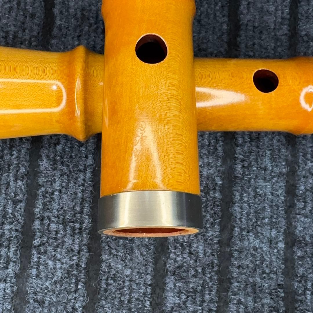 尺八 銘木(楓) 和田謹製 琴風調 二印 一尺七寸管