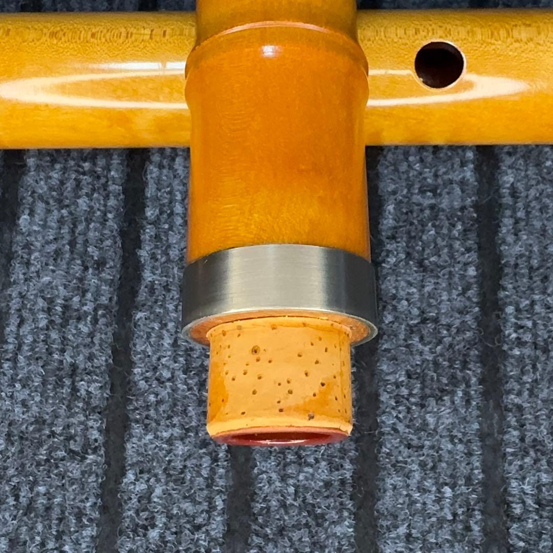 尺八 銘木(楓) 和田謹製 琴風調 二印 一尺七寸管