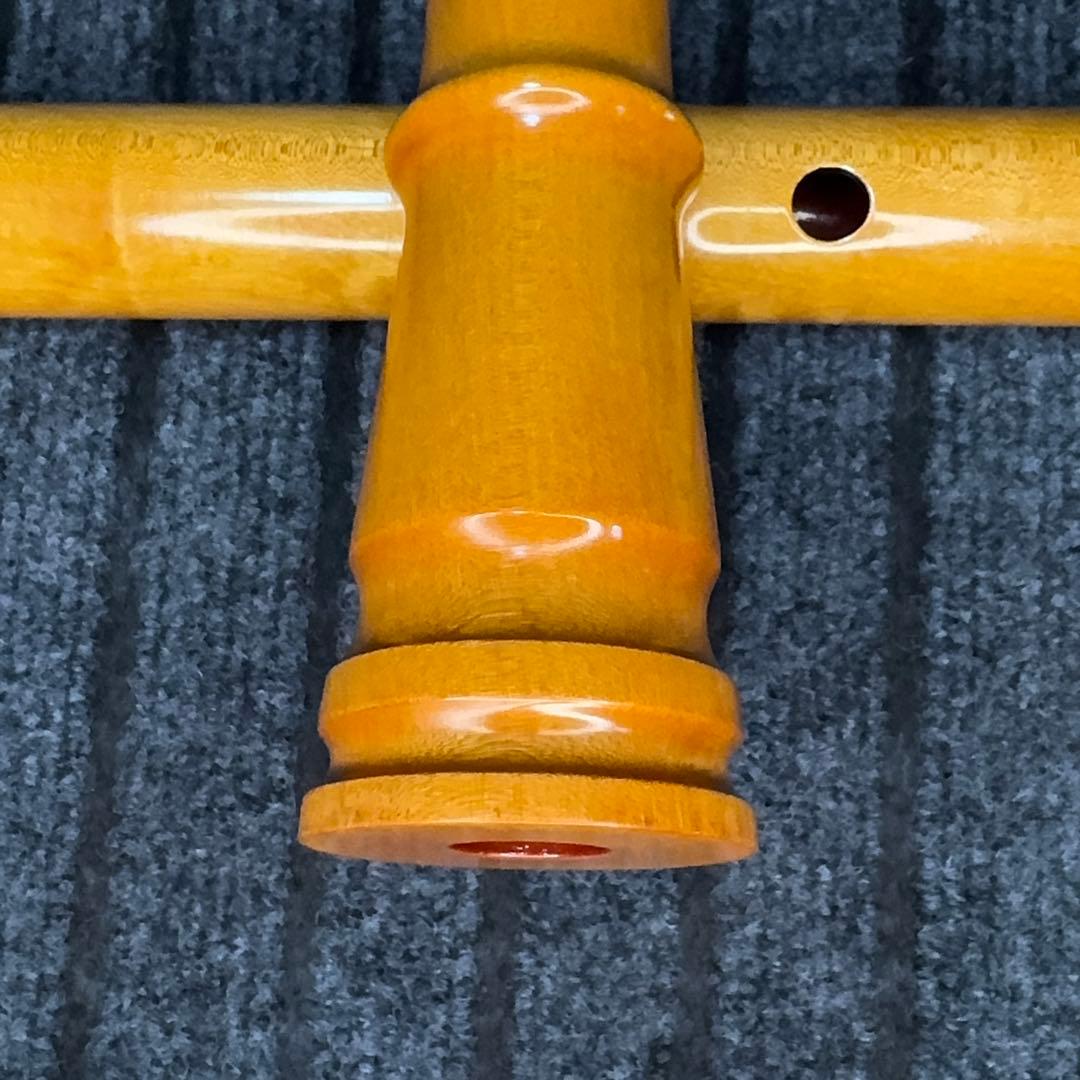 尺八 銘木(楓) 和田謹製 琴風調 二印 一尺七寸管