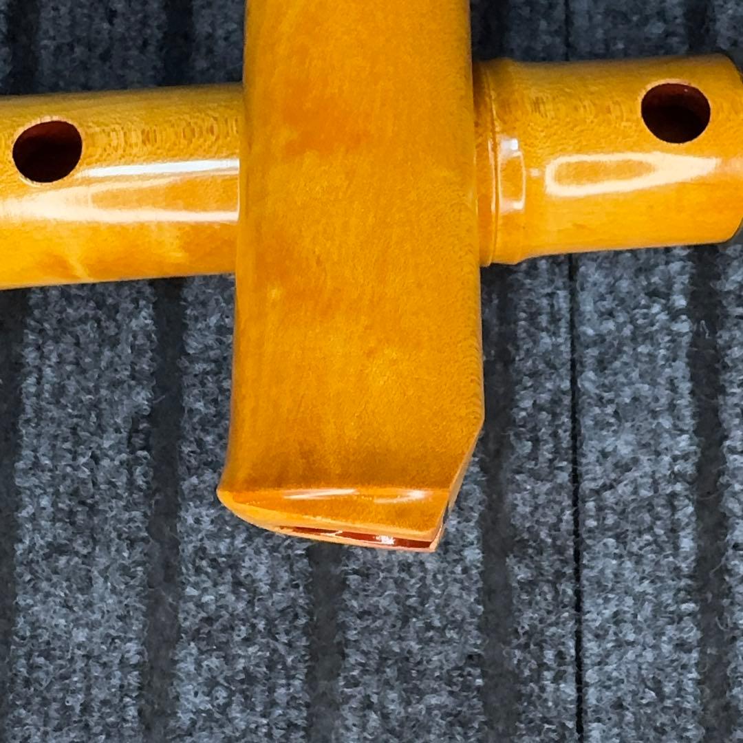 尺八 銘木(楓) 和田謹製 琴風調 二印 一尺七寸管