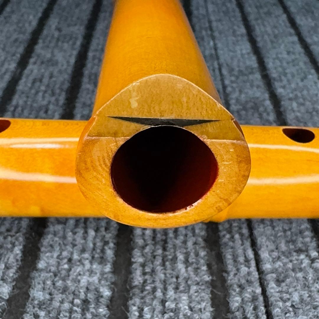 尺八 銘木(楓) 和田謹製 琴風調 二印 一尺七寸管