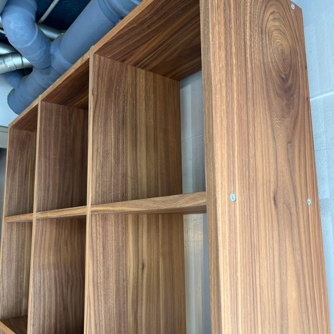 美品★無印スタッキングシェルフセット・５段×３列・ウォールナット チェスト付