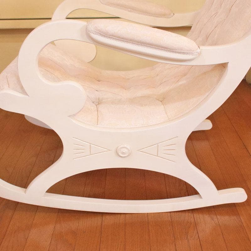 ロッキングチェア オットマンセット ファブリック 白家具 222-1419